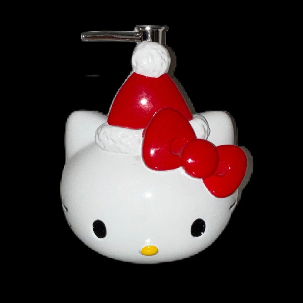 Christmas Hello Kitty Ceramic Soap Lotion Pump Dispenser Bath Decor New